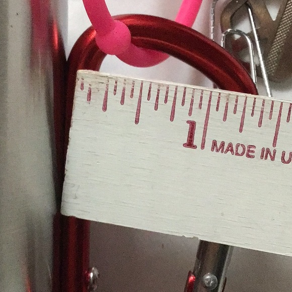 Bay Island Silver Stainless Steel Red Carabiner Handle American Flag Mug NWOT - Picture 11 of 12